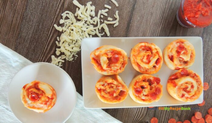 A Homemade Pizza Rolls Recipe idea for a snack or mini appetizer. A no yeast dough with yogurt and garlic, filled with cheese and pepperoni.