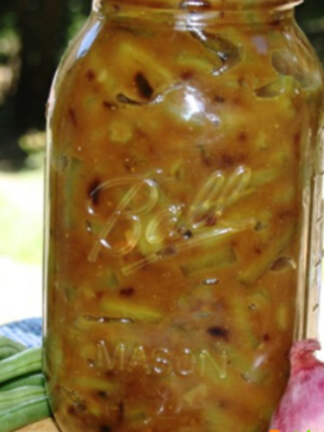 Mustard Curry Green Beans Salad recipe. A cold side dish or pickled salad, easily bottled for storage and served with braai or main meals.
