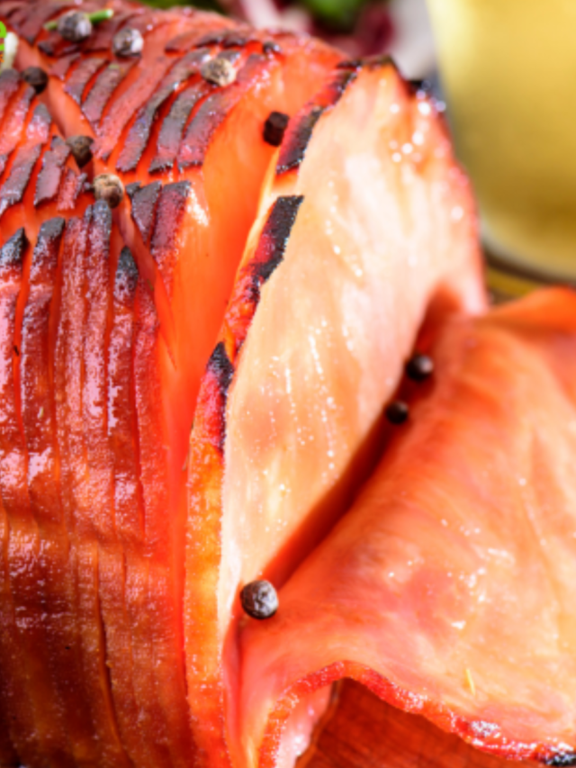 Roasted Honey Glazed Gammon with mustard recipe. The best oven roast for a Christmas or Easter dinner, this boneless leg of pork cut glazed.