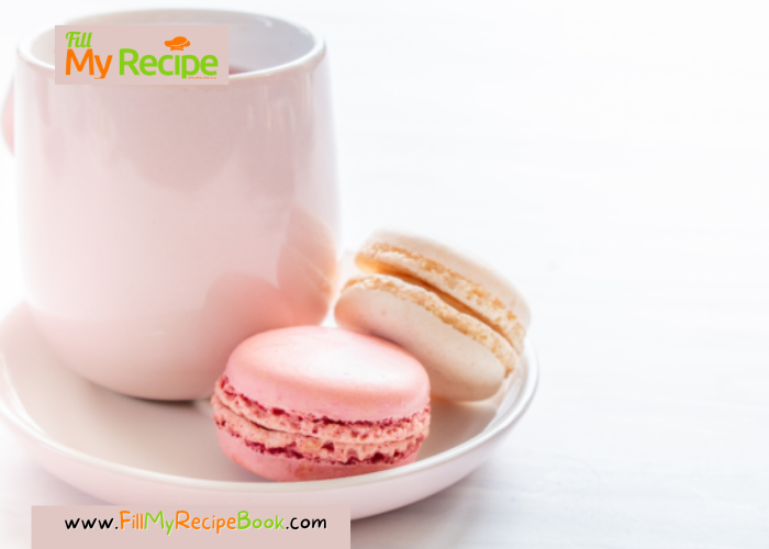 How to make Raspberry and Vanilla Macarons Recipe idea. Aesthetic macarons oven baked and a raspberry or vanilla buttercream filling recipe.