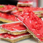 Saltine Cracker Toffee Candy recipe. Easy tasty toffee crack candy treat to make and share on Valentines day or other holidays, with family.