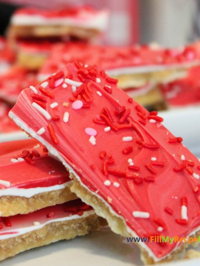 Saltine Cracker Toffee Candy recipe. Easy tasty toffee crack candy treat to make and share on Valentines day or other holidays, with family.