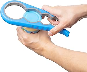 Bloss Anti-skid Jar Opener Jar Lid Remover Rubber Can Opener Kitchen Grippers To Remove Stubborn Lids, Caps and Bottles Great Kitchen Gadgets For Small Hands or Seniors,Blue.