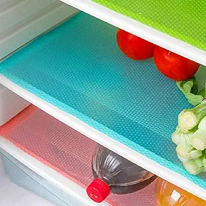 Aiosscd 15PCS Shelf Mats Refrigerator Liners Washable Refrigerator Pads Fridge Mats Drawer Placemats Home Kitchen Gadgets Accessories Organization for Top Freezer(5green+5pink+5blue).