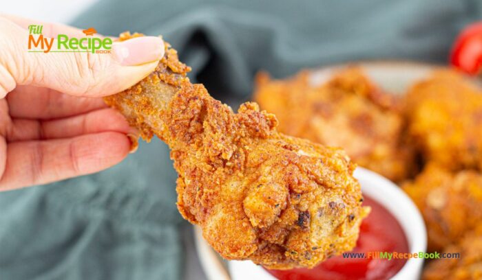 This Easy Homemade KFC Fried Chicken recipe idea. Tasty chicken pieces fried in a batter with spices for a home meal for family lunch or dinner. 