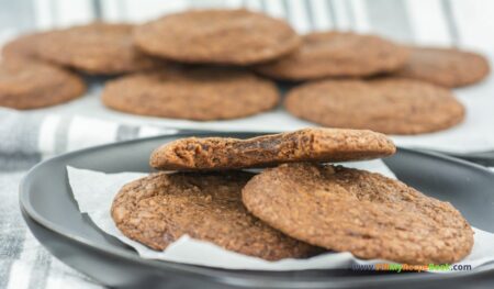 Simple Nutella Cookies Recipe Idea for a snack. Easy Oven Bake 3 ingredient recipe with chocolate Nutella biscuit treat for a dessert for tea.