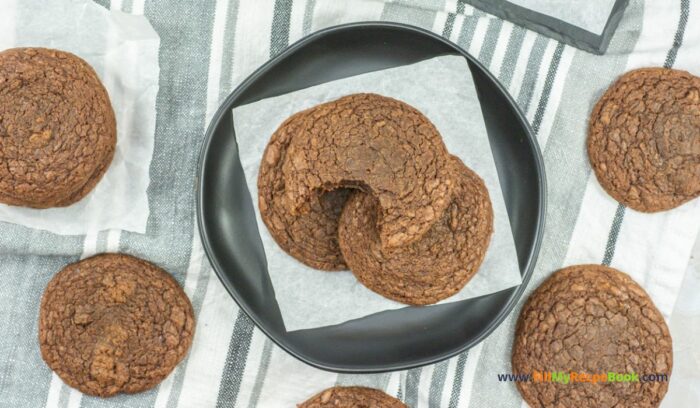 Simple Nutella Cookies Recipe Idea for a snack. Easy Oven Bake 3 ingredient recipe with chocolate Nutella biscuit treat for a dessert for tea.