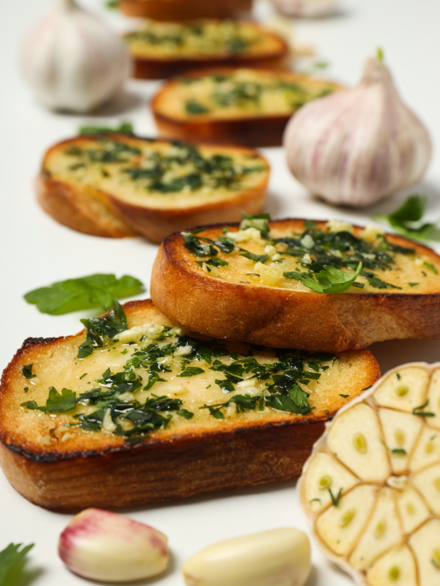The Best Toasted Garlic Bread Slices recipe idea. Easy homemade loaf slices buttered with garlic butter mix and herbs toasted in the oven.