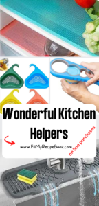 Wonderful Kitchen Helpers for waste and to assist with keeping food warm. Including mats for keeping the shelves in the fridge non slippery.