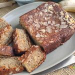 Healthy Almond Flour Banana Bread recipe idea. A great oven bake with natural sweeteners and coconut oil for gluten free diets.