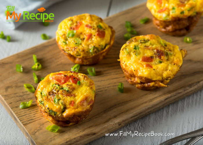 Cheesy Ham Egg muffins recipe with bell peppers. A versatile make ahead breakfast egg muffin to grab and go for a special breakfast