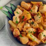 Easy Hawaiian Chicken Recipe with tangy sauce idea. Simple pan cooked savory meal with pineapple for a family holiday lunch, dinner anytime.