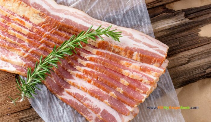 bacon strips to fry for Toast Fried Egg Bacon and Arugula recipe idea for a breakfast or brunch meal. An easy no bake stove top recipe to make for two