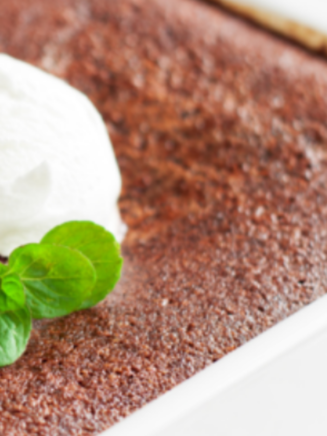 Self Saucing Chocolate Pudding recipe. Easy old fashioned classic oven baked dessert with healthy dark cocoa mixed in same dish then baked.