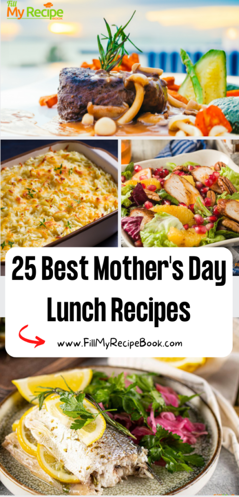 25 Best Mother's Day Lunch Recipes ideas. Easy family get together homemade meals for luncheons, a buffet with salads and side dishes.