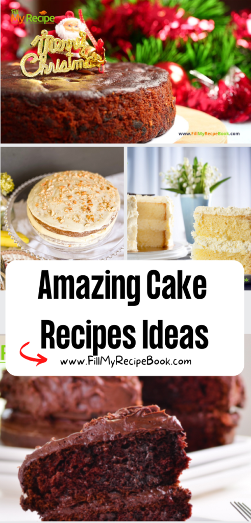 Amazing Cake Recipes ideas to create. Homemade from scratch easy healthy baking for birthdays and special occasions as well as Christmas.