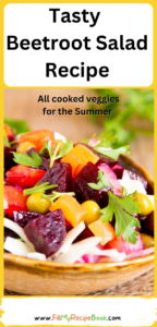 Tasty Beetroot Salad Recipe idea for a side dish. Healthy dressing with honey mustard and bite size veggies to plate with meals or grills.