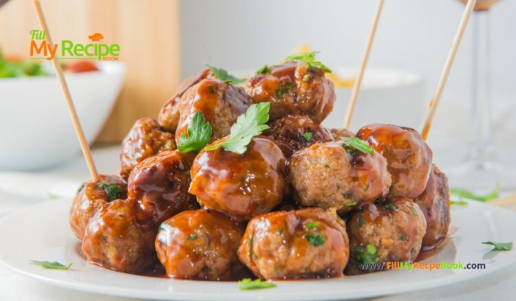 Sweet and Spicy Cocktail Meatballs - Fill My Recipe Book