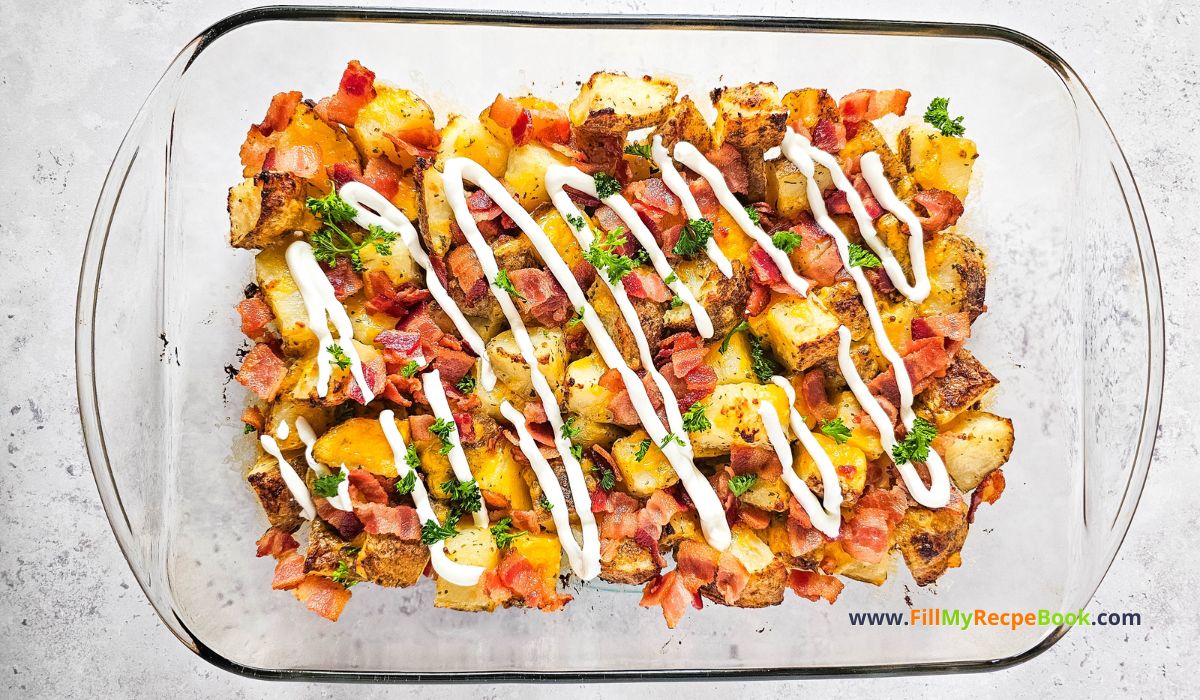 Potato with Bacon cheese Dish - Fill My Recipe Book