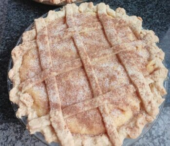 Tasty Milk Tart Recipe oven baked. Easy and quick homemade South African milk tart with a crust all baked in one. Makes two and freezes well