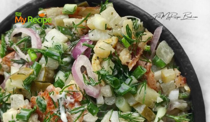 Most delightful Twice Baked Potato Salad recipe ideas for a scrumptious side dish. This oven-baked creation combines pickled cucumbers and mustard in a flavorful sauce.