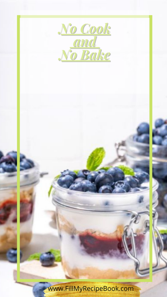 No cook and No Bake recipe ideas that do not need an oven to cook or bake in. They will be no bake desserts and fridge tarts.