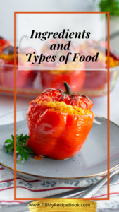 A selection of recipes by their Ingredients and types of foods. Meat based recipes, seafood, Vegetables and fruits, dairy cheese and eggs, and spices and herbs ideas for meals.