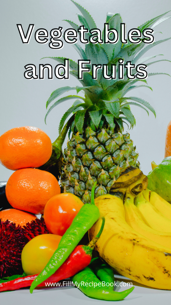 Vegetables and Fruits recipes ideas that include fruit idea recipes, vegetable dishes, avocados recipes and banana recipes.