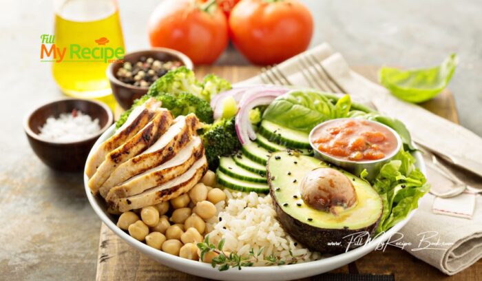 Sprinkle some salt and pepper on the salad and the avocado. I love to add the lemon pepper on avocado and the salads.