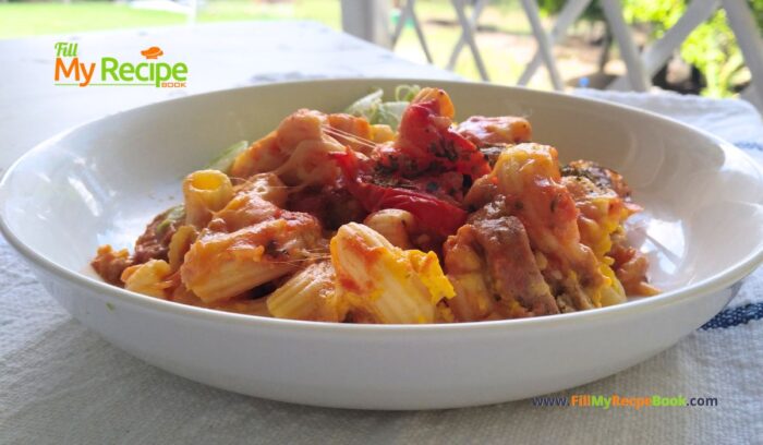 Oven Bake this Boerewors Mac n Cheese Casserole for a meal. A South African recipe that includes left over boerewors with tomato and garlic.
