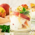 Easy caramelized grilled peaches and ice cream topped with homemade caramel. A fresh peach dessert that’s sweet, and perfect for a dessert.