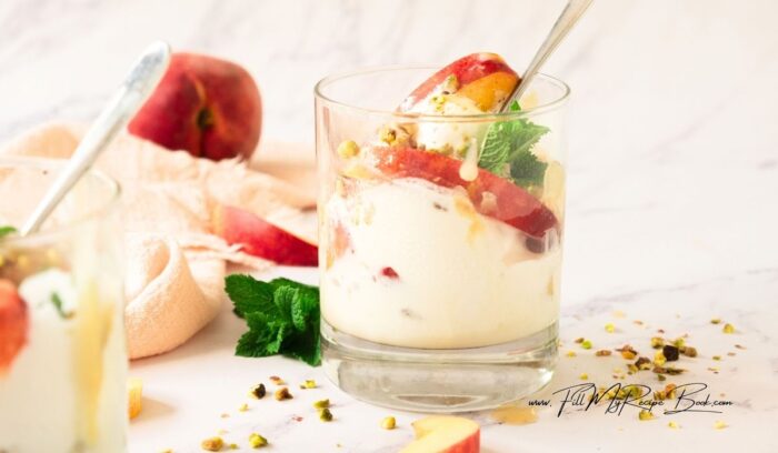 Easy caramelized grilled peaches and ice cream topped with homemade caramel. A fresh peach dessert that’s sweet, and perfect for a dessert.