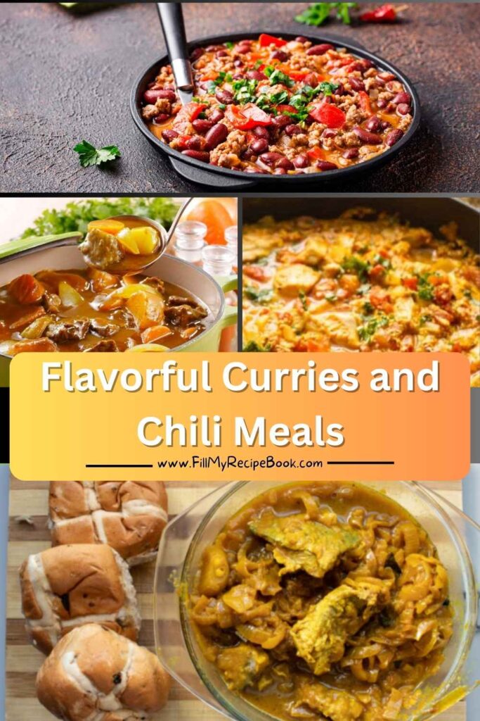 Flavorful Curries and Chili Meals packed with spices, hearty meats, beans, and fresh vegetables. Easy one pot meals that bring warmth, comfort, and bold taste to your dinner table.