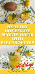 A Healthy homemade sports drink made with coconut water, citrus juice, and sea salt, a refreshing, hydrating, filled with natural electrolytes.