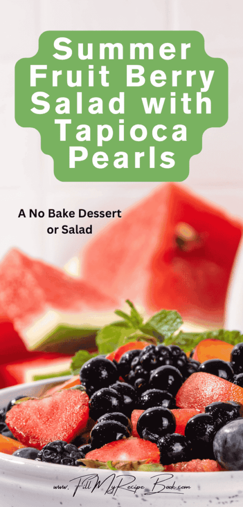 Light and fruity! A Summer Berry Salad with tapioca pearls and honey dressing is the perfect refreshing recipe for picnics, brunch.