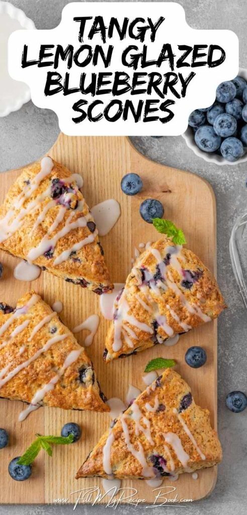 Tangy lemon glazed blueberry scones recipe are moist, buttery, and bursting with fresh berries. An easy homemade treat for afternoon tea.