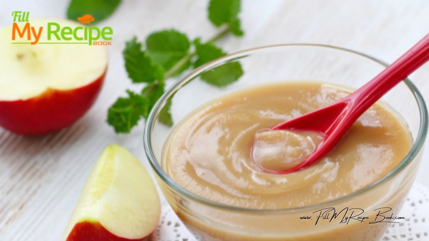 Apple and Cinnamon Baby Puree made simply, by using some sweet apples such as pink lady and cooking on a stove top then mashing it.