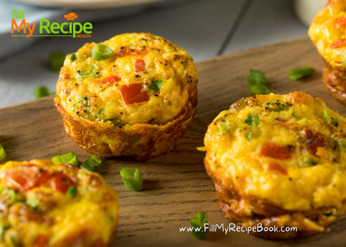 Cheesy Ham Egg muffins recipe with bell peppers. A versatile make ahead breakfast egg muffin to grab and go for a special breakfast.