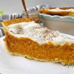 Make this Easy Homemade Pumpkin Custard Pie with a shortbread crust, creamy filling, and warm fall spices. A cozy autumn dessert.