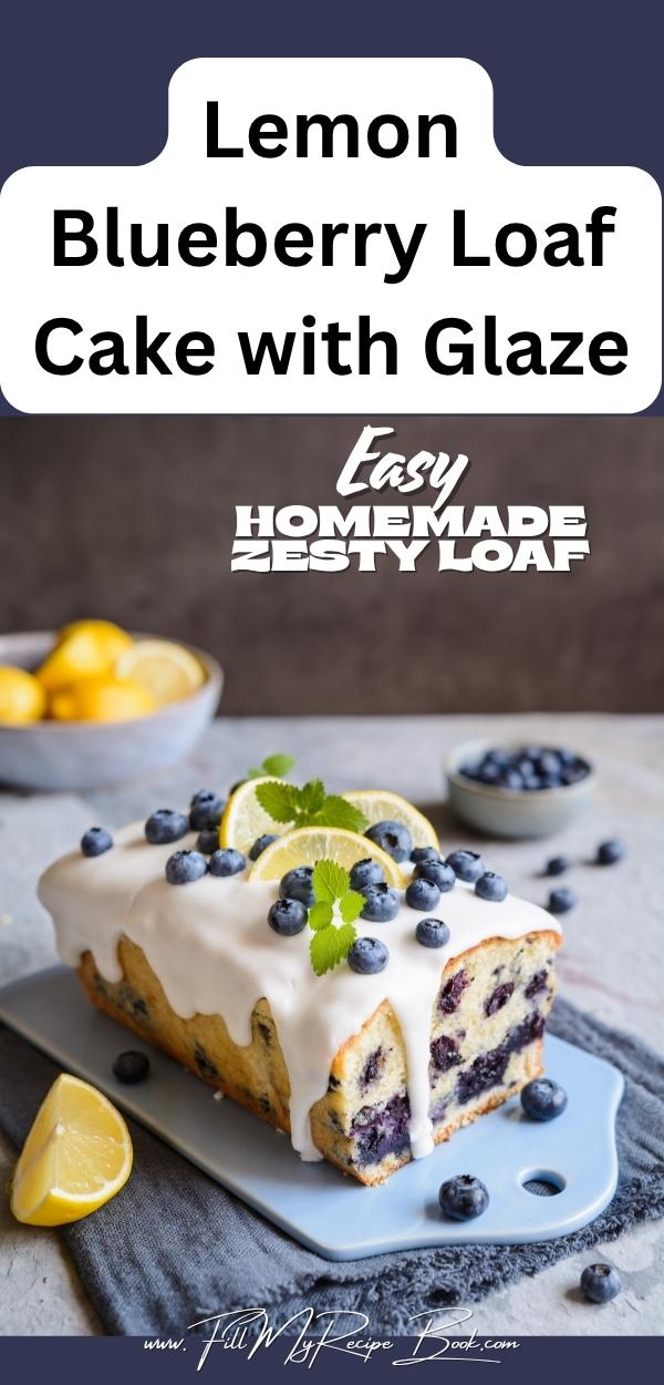 Easy moist lemon blueberry loaf cake with glaze recipe bursting with fresh berries and citrus flavor. Delicious homemade dessert.