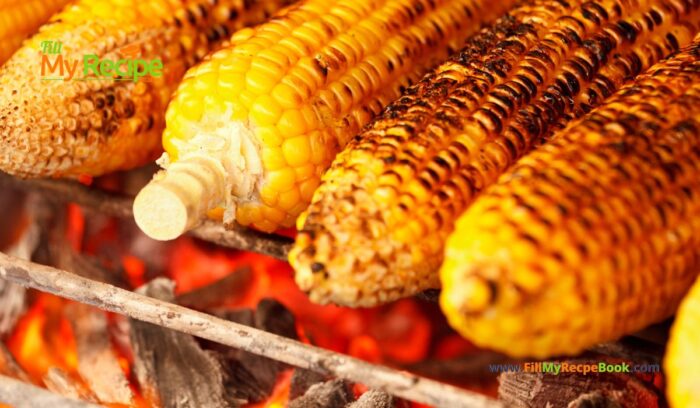 Grilled Corn on the Cob recipe on a Braai or Barbecue recipe idea for a side dish. Mielies is what the traditional South African call it eaten with butter.