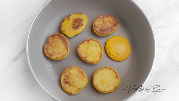 Peel the sweet potato, cut into cubes and boil in a saucepan or steam. Mash with a fork or masher. Cool the puree a little. 🍠
Add the egg and milk to the sweet potato puree. Lightly beat the mixture with a fork.
Add the flour and mix until smooth. The dough should be thick but runny. If it is too thick, add a little more milk.