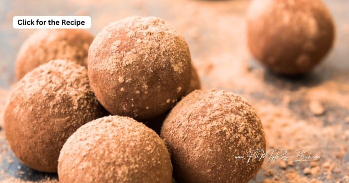 Easy peanut butter chocolate balls recipe idea. A No Bake healthy snack with cocoa powder treat for kids and family and to gift.