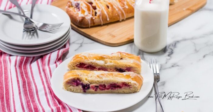 Glaze the danishes when cooled, so that the glazing sticks on the pastry, Serve cooled is best, and slice them into nice size pieces for tea or a party.