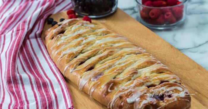 Bake for 20 minutes or until light golden brown. Cool on wire rack.
Whisk together powdered sugar and lemon juice. Drizzle over cooled Danish.
Refrigerate any leftovers.