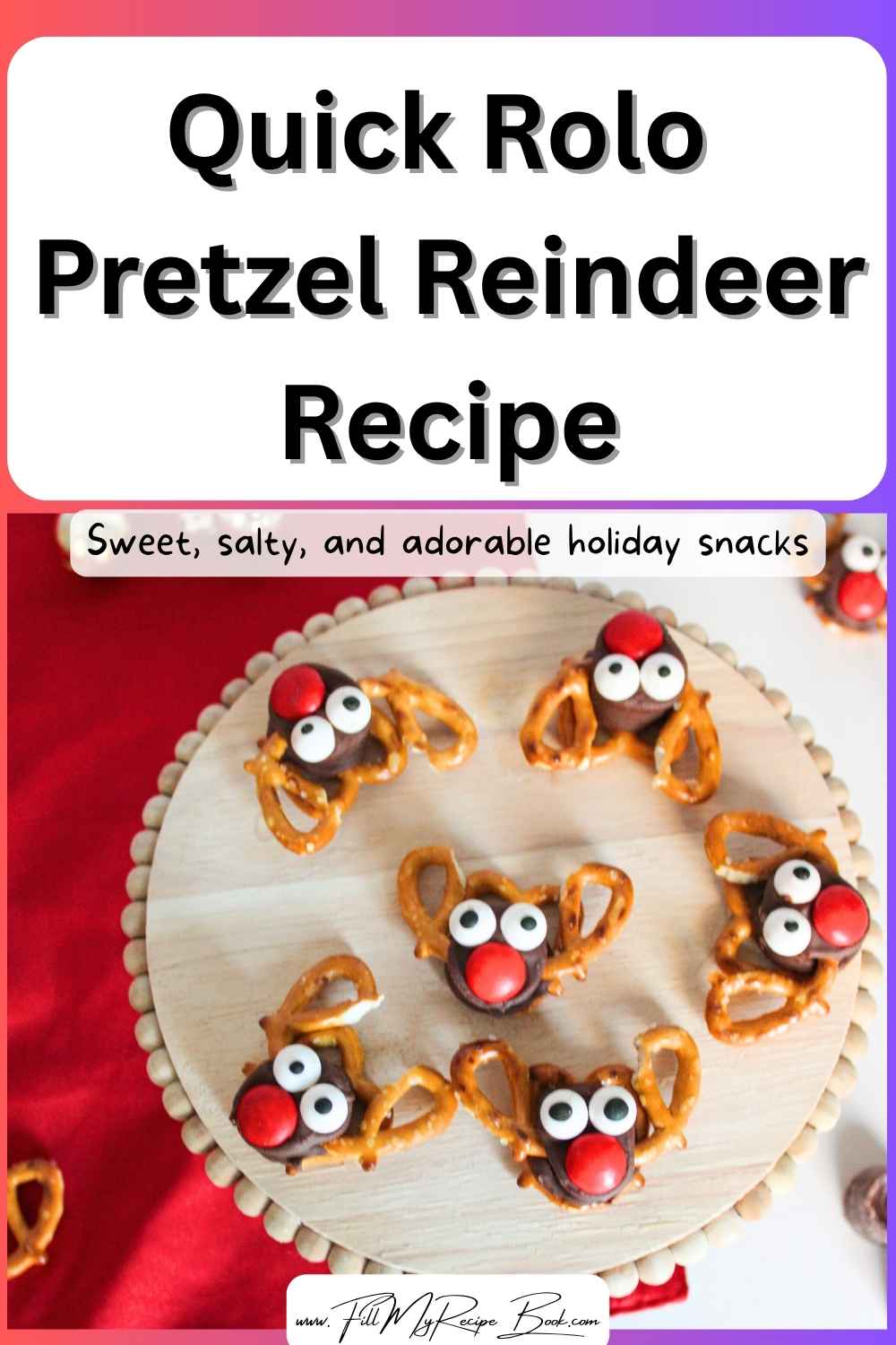 Make these quick Rolo Pretzel Reindeer recipe for a fun Christmas treat. Sweet, salty, and adorable holiday snacks perfect for gifting or parties!