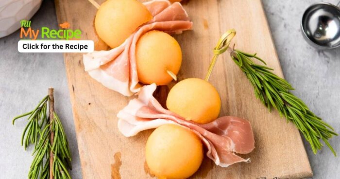 A 2 ingredient Simple Cantaloupe Prosciutto Bites recipe. You’ll love the sweet flavor of cantaloupe and salty taste of prosciutto appetizer.