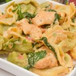 A Creamy Chicken Tortellini Florentine Alfredo Skillet made in one pan. Easy, comforting, and loaded with spinach, tender chicken, and cheesy tortellini.