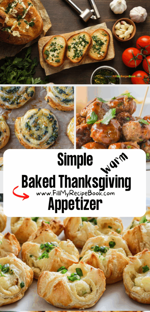 Simple Baked Thanksgiving Appetizers Recipes ideas to create. Easy healthy make ahead mini finger food and snacks for family and parties.