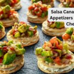 Double Salsa Canapé Cracker Appetizers with Cream Cheese and topped with salsa. An easy no-cook appetizer for parties and gatherings.